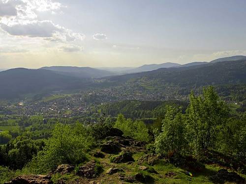 Tagesausflug nach Bodenmais - Blick vom Silberberg in Tal auf Bodenmais