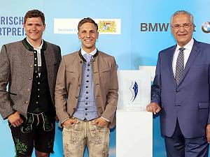 Bayerischer Sportpreis mit Thomas Dreßen, Josef Ferstl und Minister Joachim Hermann