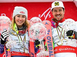 Mikaela Shiffrin & Marcel Hirscher den diesjährigen Pokalen